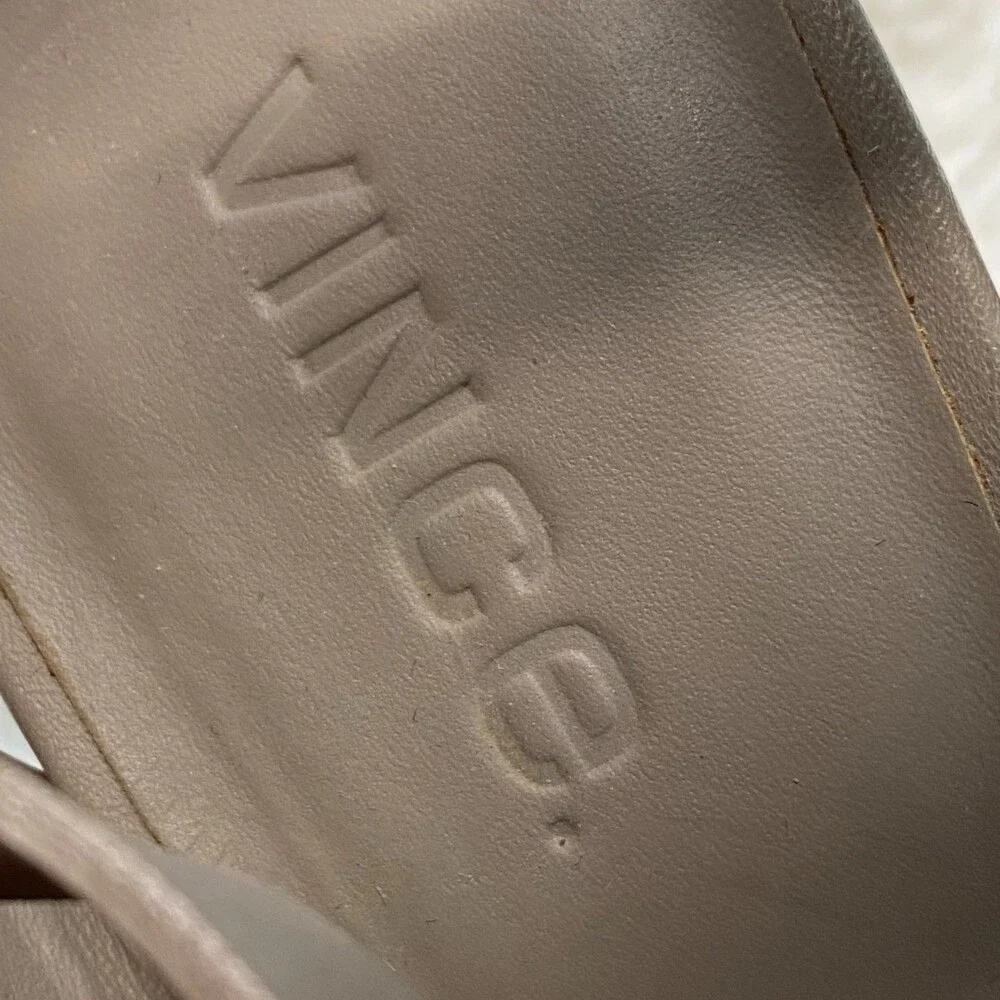 Vince. Gray Strappy Hook Loop Closure Wedges Size 6